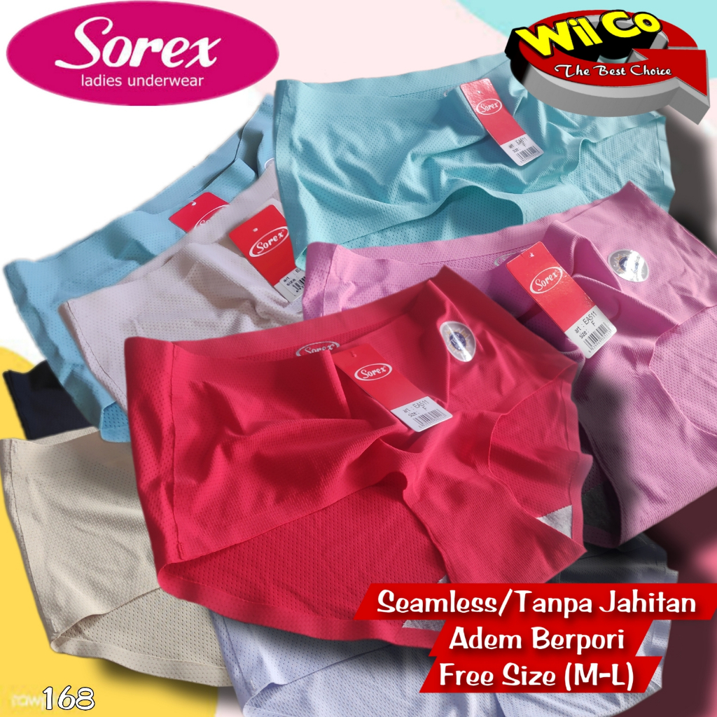 K168 - (Harga Per 1 Potong) CELANA DALAM WANITA PAKAIAN WANITA PAKAIAN DALAM SOREX SAMLESS FREE SIZE