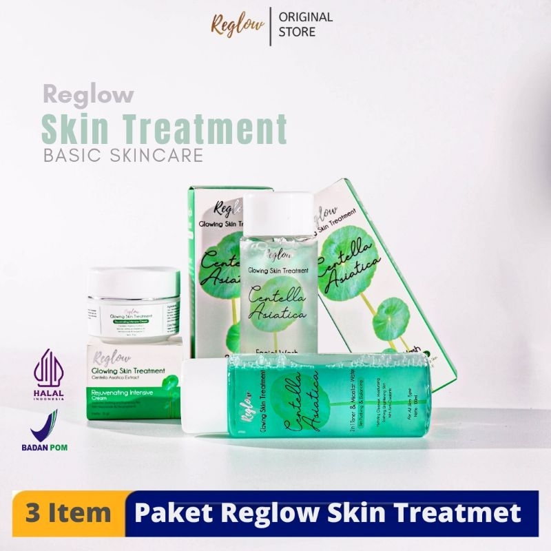 Reglow Glow Skin Treatment Skincare Original Glowing Whitening BPOM  Perawatan Kulit Isi 3 Item