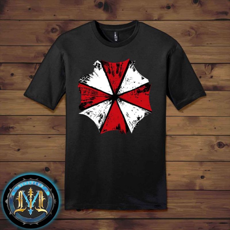 T-SHIRT RESIDENT EVIL HITAM / KAOS UMBRELLA CORPORATION / KAOS DISTRO PREMIUM / BAJU CEWEK COWOK / T