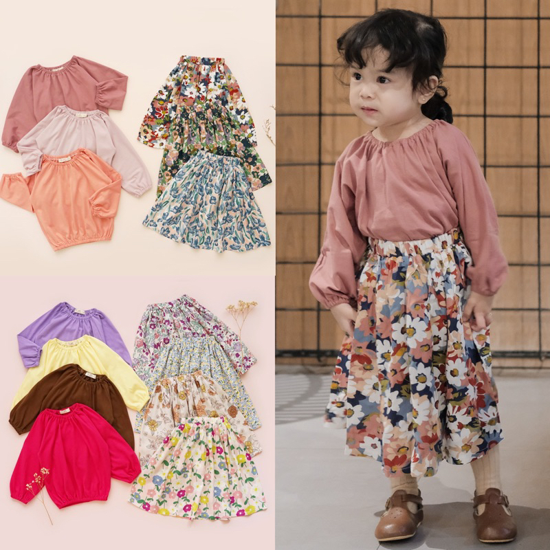 Amera Long Skirt Set Kids Embassy / Setelan Rok Anak 1-7thn