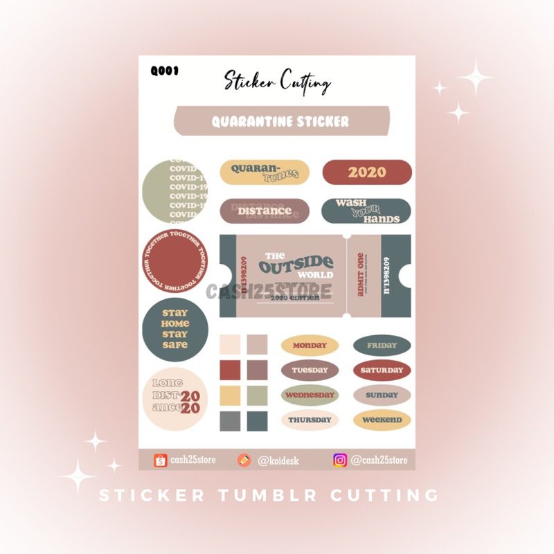 

STICKER CUTTING TUMBLR QUARANTINE SET