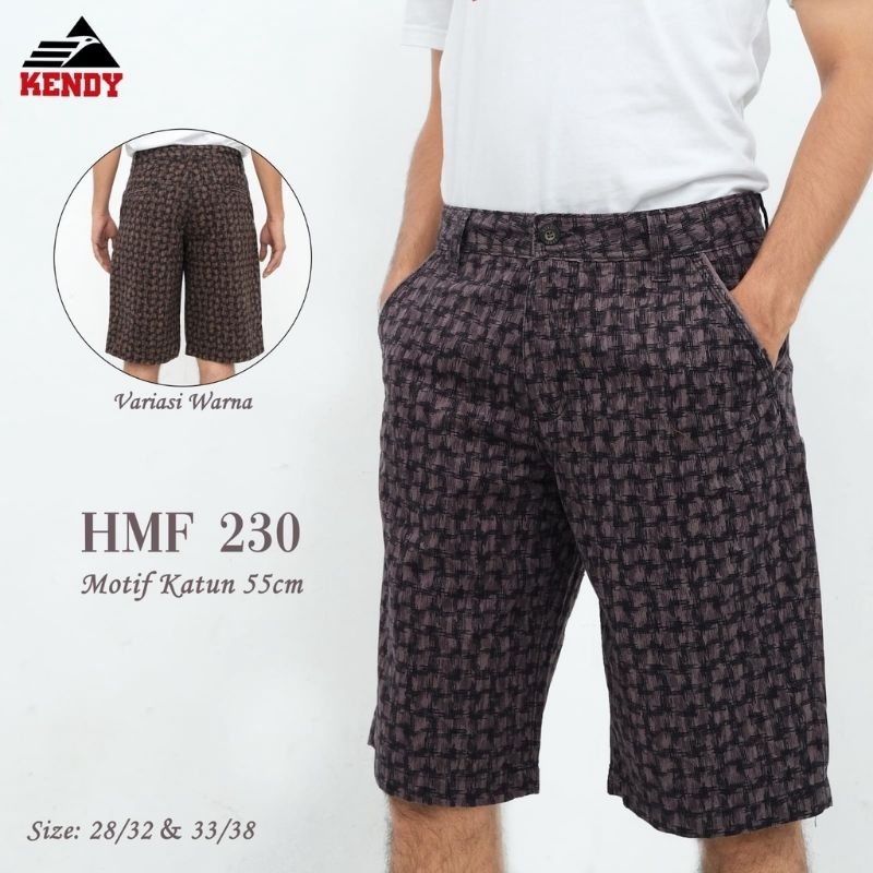 CELANA PENDEK KENDY POLOS/MOTIF PINGGANG KARET MOTIF JUMBO 40-44