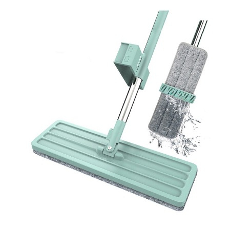 Alat Pel Lantai Tarik Flat Microfiber Mop Peras Tanpa Tangan Ultra Mop Pembersih lantai