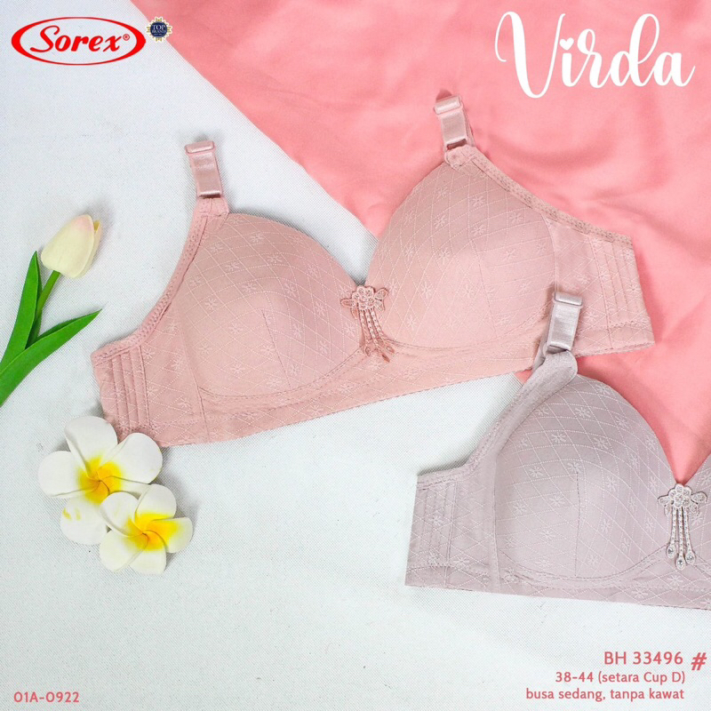 Sorex 33496 Bra Busa Tanpa Kawat Lucu Murah Warna Pastel Soft Cantik Sexy Big Size Big Cup Jumbo