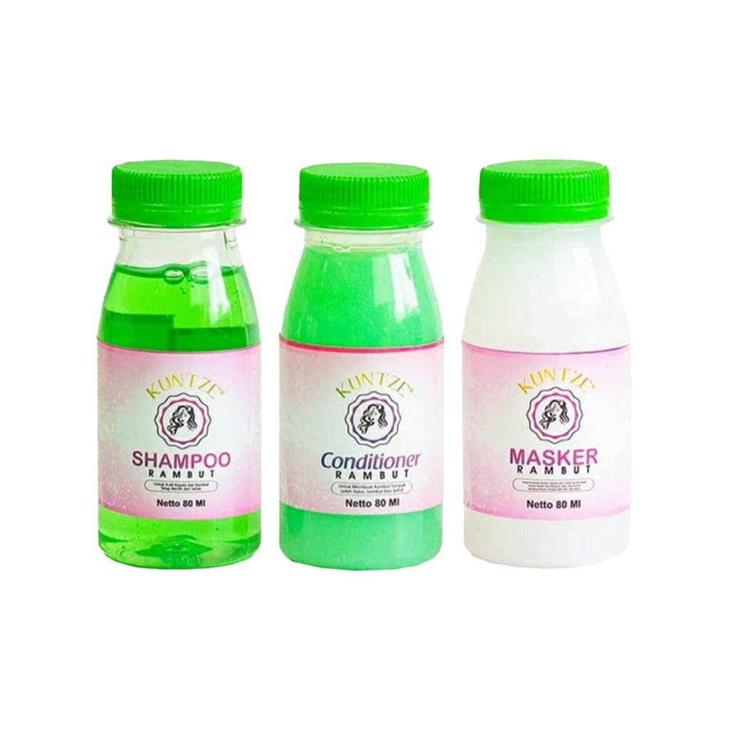 [ 3in1 ] Kuntze Paket Shampo Pelurus Rambut Shampoo + Conditioner + Masker Rambut