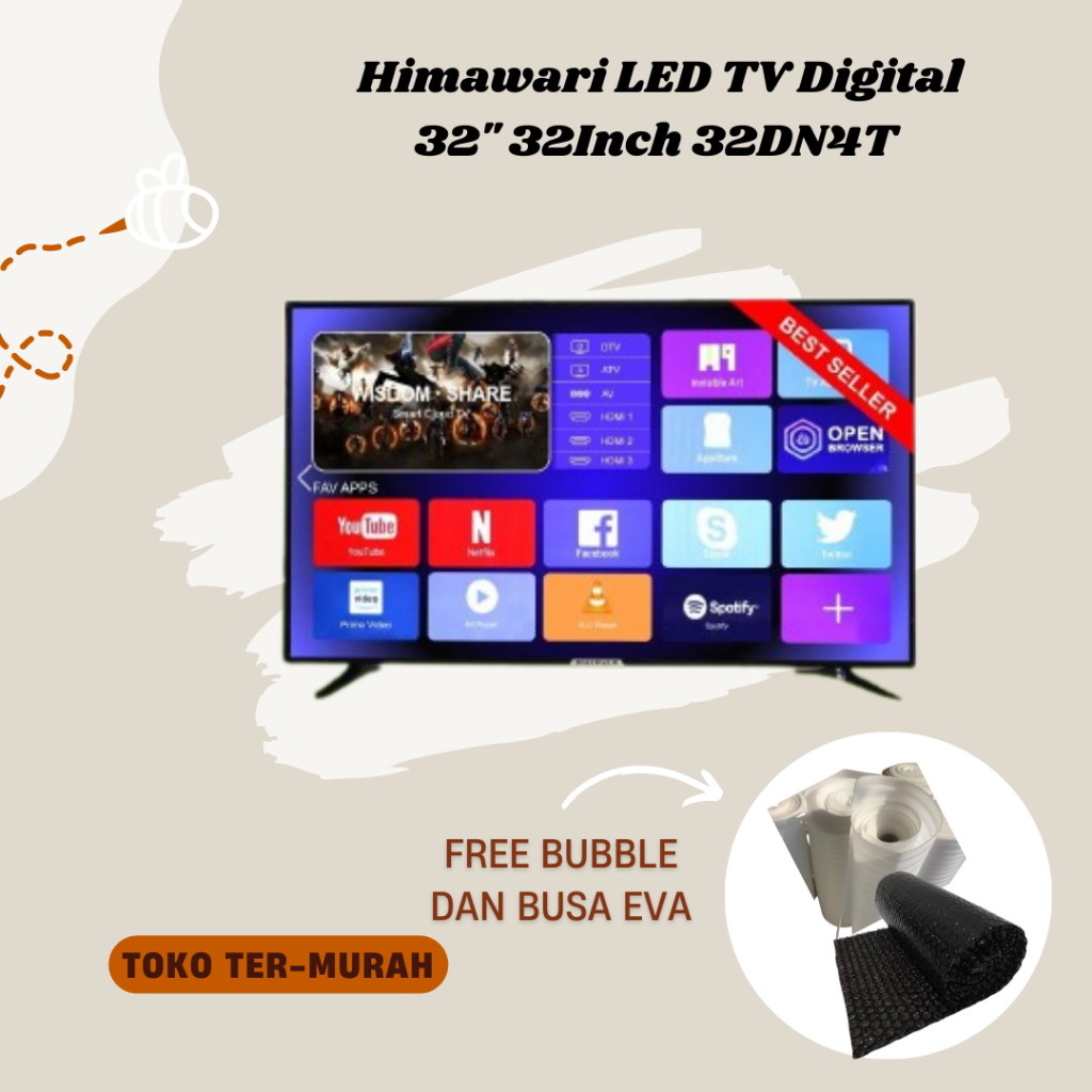 Himawari LED TV Digital 32&quot; 32Inch 32DN4T TERBARU