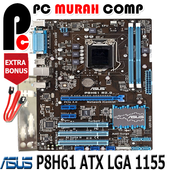 Motherboard Mobo Mainboard OFFBOARD LGA 1155 P8H61 ATX