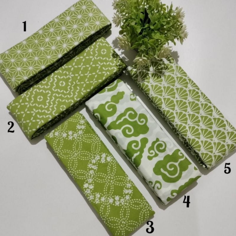 Kain Batik cap garutan hijau daun Kain Batik Cap Warna Hijau Lemon Hijau Lime Kain Batik Termurah Te