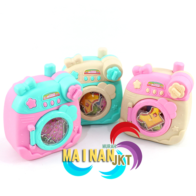 MAINANKEI MAINAN ANAK SS1563 MESIN CUCI KEMASAN KANTONG TERDAPAT JEMURAN MESIN CUCI DAPAT DI PUTAR