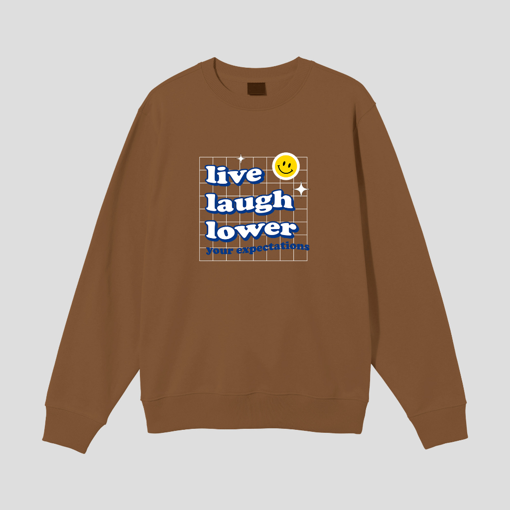 LIVE LAUGH LOWER SWEATER CREWNECK PRIA WANITA Size M-XXL