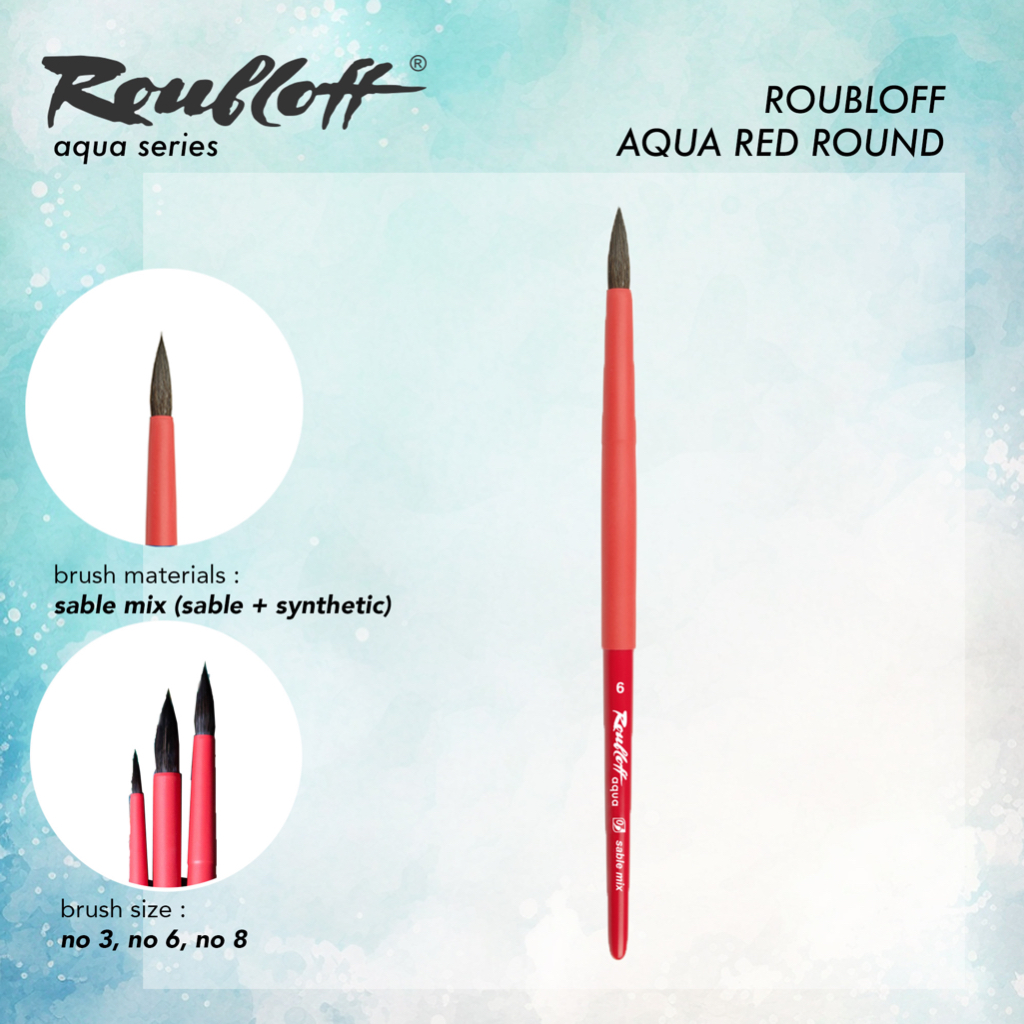 

Kuas Lukis Roubloff Brush Aqua Red Series Synthetic Sable mix Round Brush