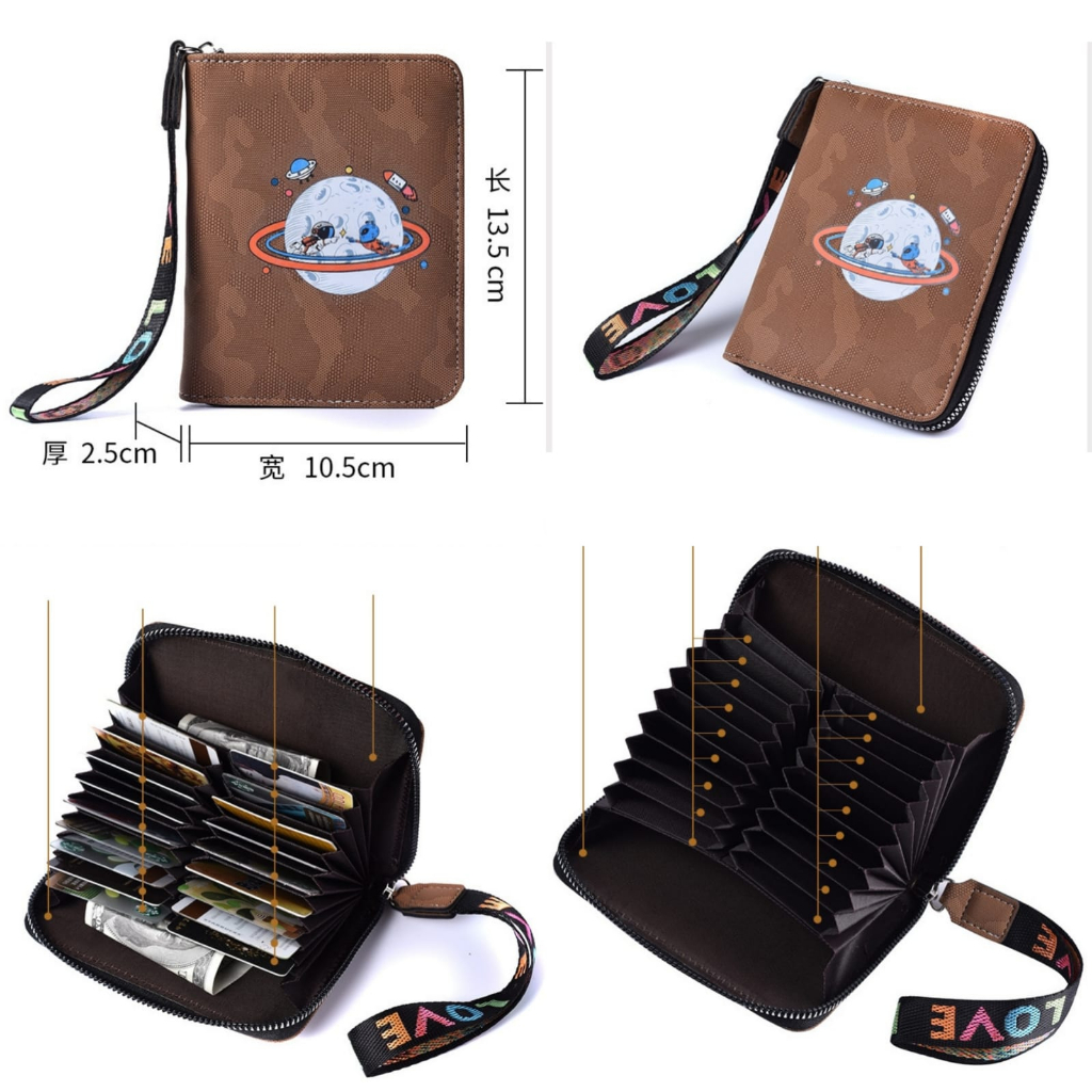 DOMPET KARTU WANITA KARAKTER LUCU CARD HOLDER IMPORT REMAJA CEWEK KEKINIAN TALI PENDEK KULIT COKLAT SLIMS MINI RESLETING UANG KOIN KECIL SIMPLE BATAM ORI PREMIUM WA674B7 KOREA PENDEK BRANDED