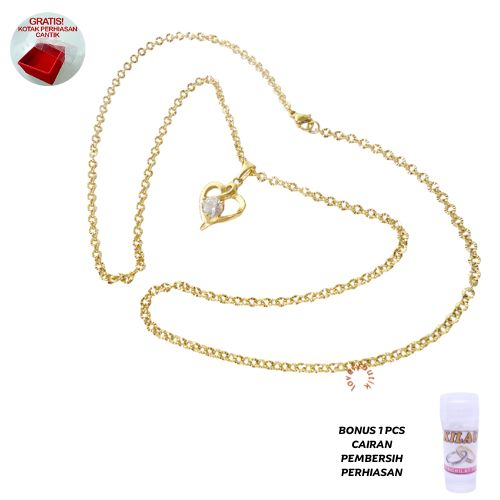 Kalung Titanium Anti Karat Model Liontin Love Asmar4 Terbaru Bonus 1 Cairan Perhiasan - Lovelybutik