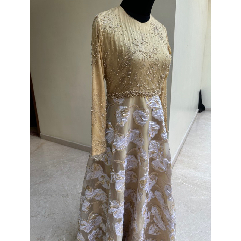 preloved gaun pesta full payet detail elegant