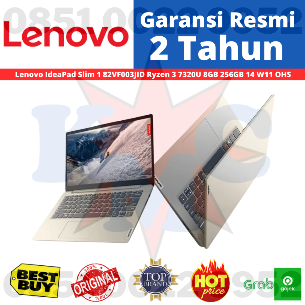 LENOVO IDEAPAD SLIM 1 82VF003JID Ryzen3 7320U 256GB SSD 8GB WIN11 OHS