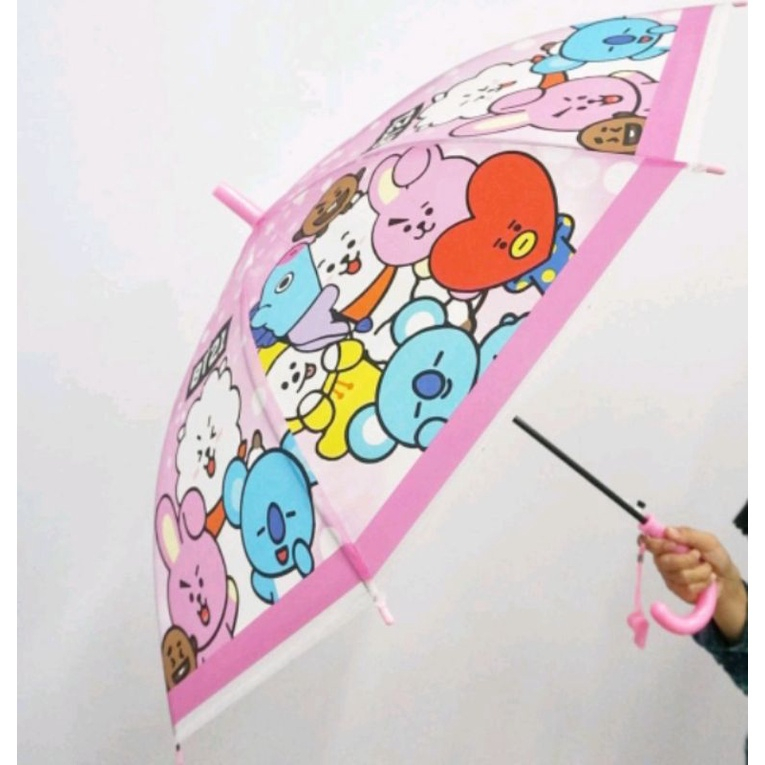 FELWINSHOP Payung anak Motif BTS PVC Lucu