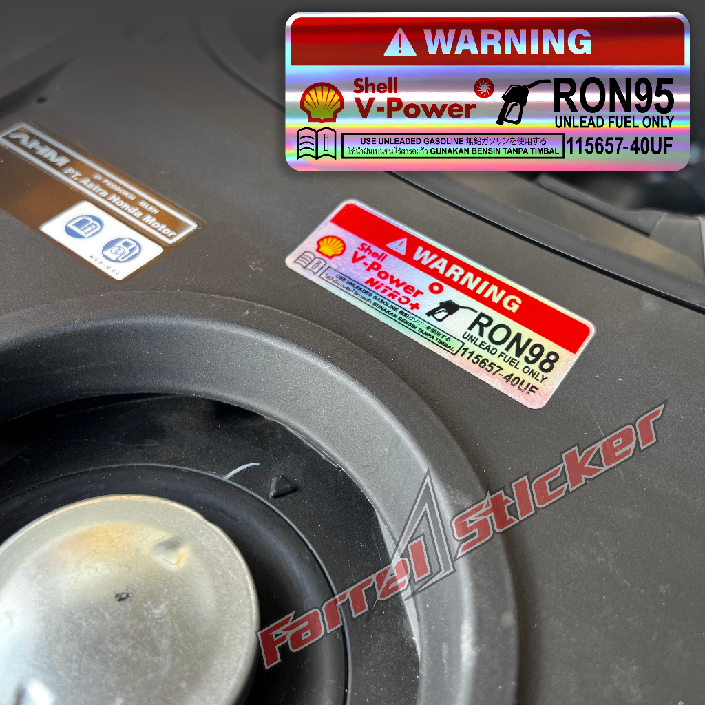 Stiker Sticker Warning Bensin Pertamax Shell super V power - Pertamax,