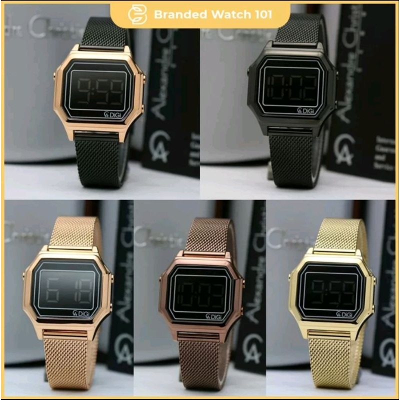 ALEXANDRE CHRISTIE JAM TANGAN WANITA AC9222 / AC 9222 DIGITAL RANTAI PASIR ORIGINAL