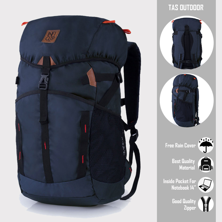 Justrue Tas Gunung 40 Liter Tas Ransel Semi Keril 40L Navy 405