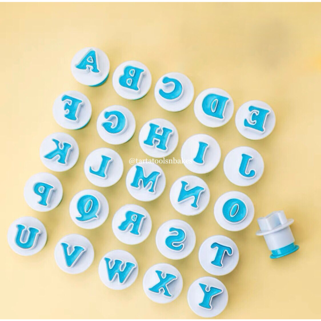 Stamp Fondant Huruf Kecil dan Besar | Cetakan Stamp Fondant Huruf Abjad A-Z