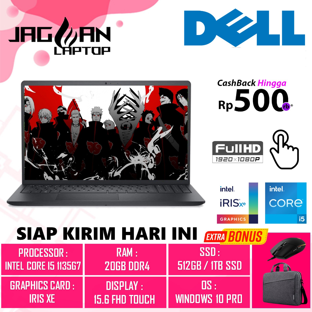 LAPTOP DELL INSPIRON 15 3511 INTEL I5 1135G7 8GB 256GB IRIS XE 15.6" FHD TOUCH WIN11HOME BLACK EX