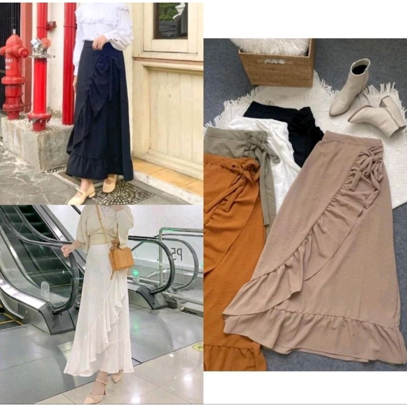 ALU • LESLEY CRINKLE AIRFLOW PREMIUM SKIRT | ROK REMPEL SLIT TALI