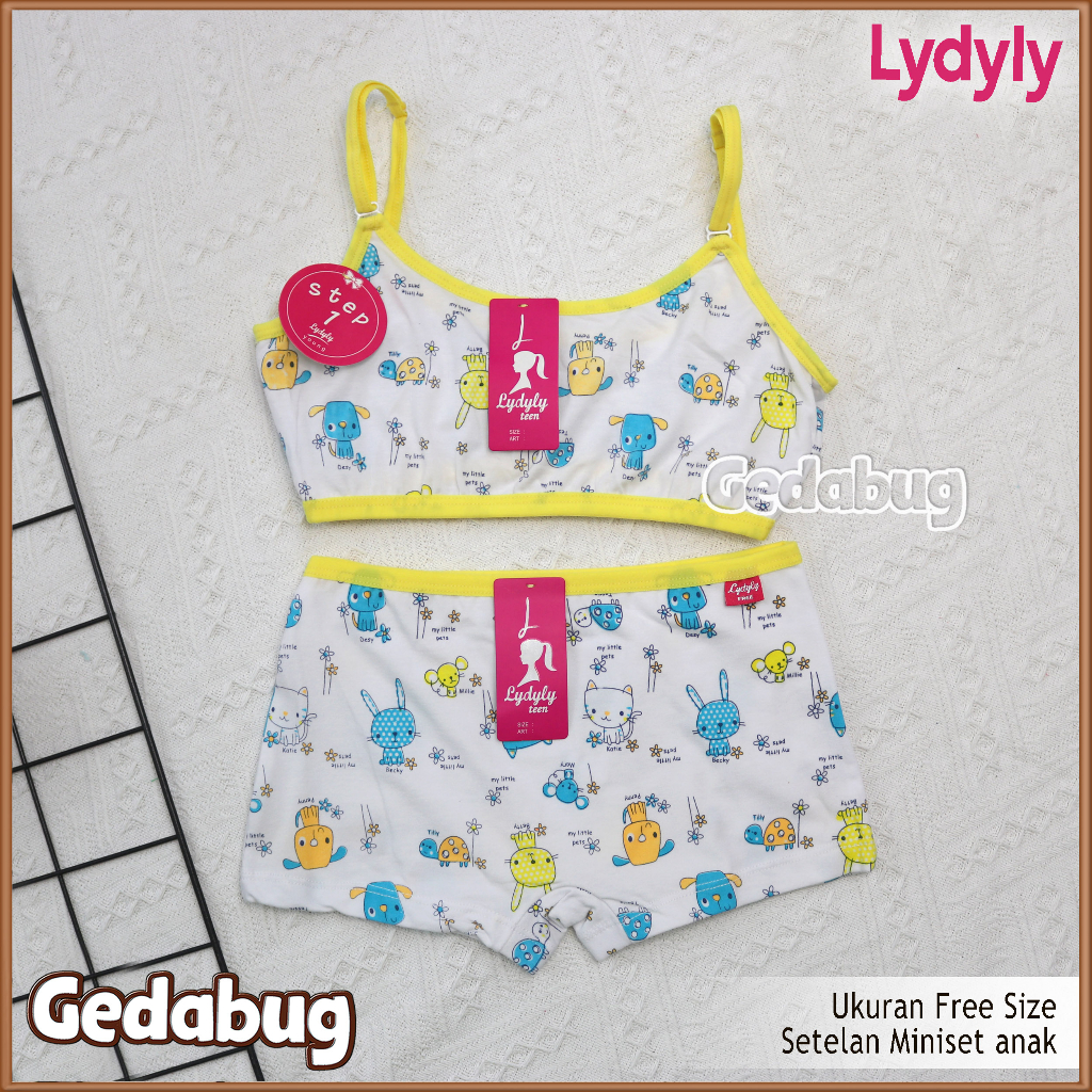 Setelan Miniset Anak Lydyly MZ 108 Sablon | Miniset anak Super Soft dasar warna Putih | Gedabug