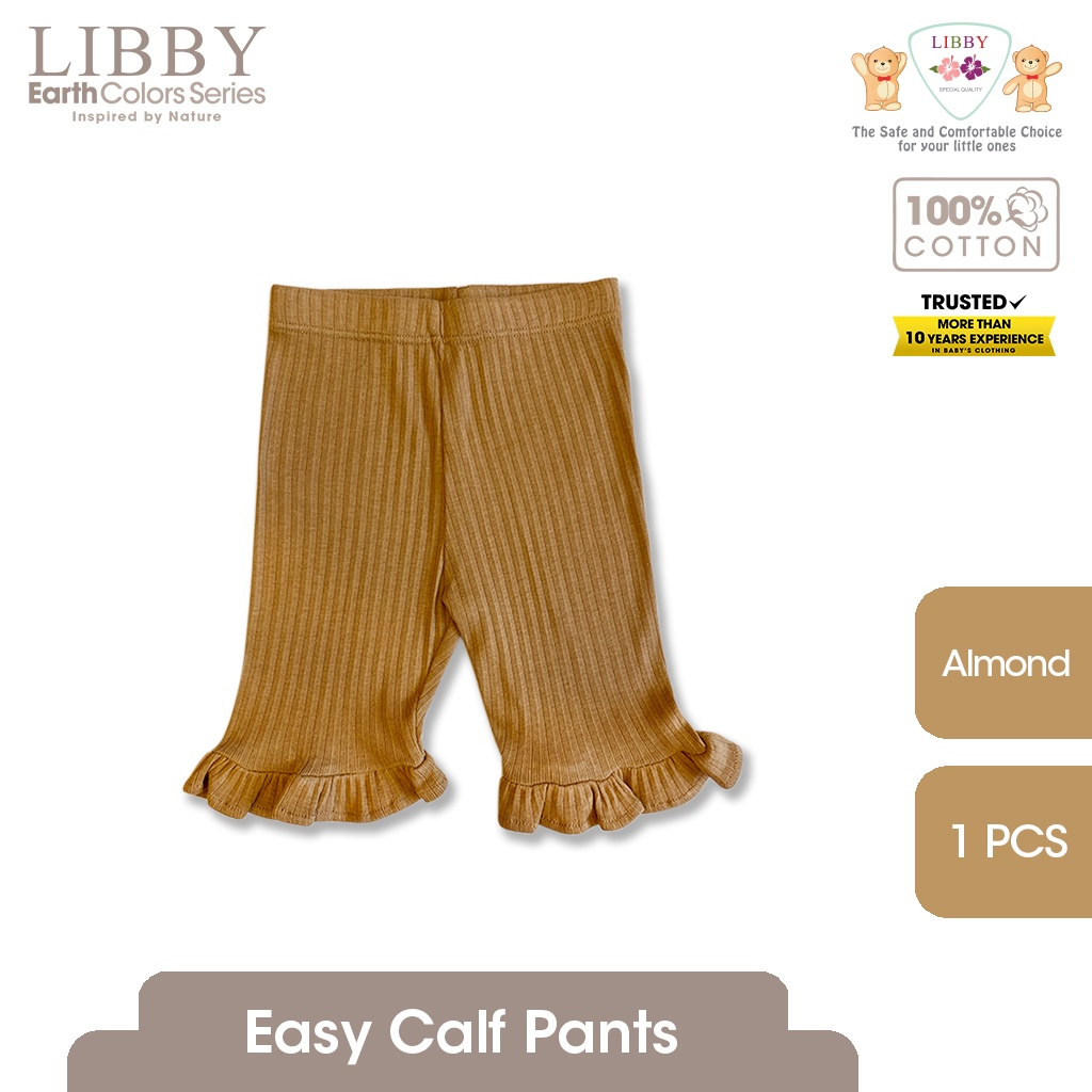 Celana Bayi Anak Perempuan 7/8  LIBBY Earth Colour Calf Pants Girl  9 12 Bulan 1-4 Tahun (1PCS /Pack)