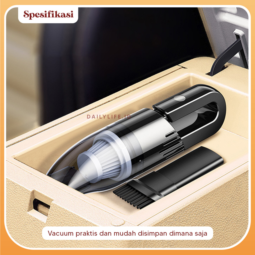 Wireless Vacuum Cleaner Mobil Portable Mini High Quality Penyedot Debu Penghisap Debu Tanpa Kabel Rechargeable - Dailylife.id