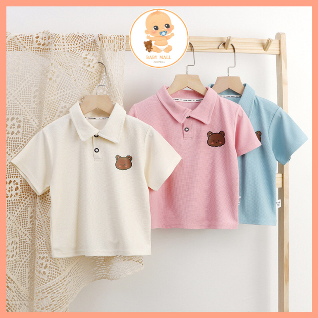 DCW POLO BEAR SHIRT Baju Kaos Polo Beruang Anak Bayi Perempuan Laki Laki Import