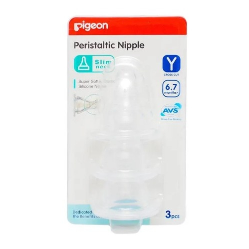 Pigeon Peristaltic Nipple DOT SLIM NECK Blister isi 3 Pcs ukuran S M L