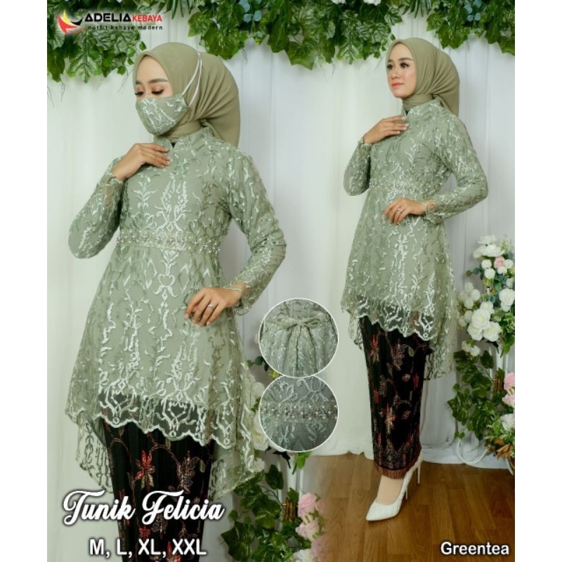 Melia Kebaya - Setelan Kebaya Tunik Felicia / Kebaya Tunik Tulle Terbaru / Kebaya Lamaran / Kebaya Cantik