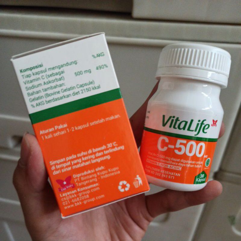 Vitalife C 500 C-500mg Vitamin C 500mg 500 mg 30 kapsul