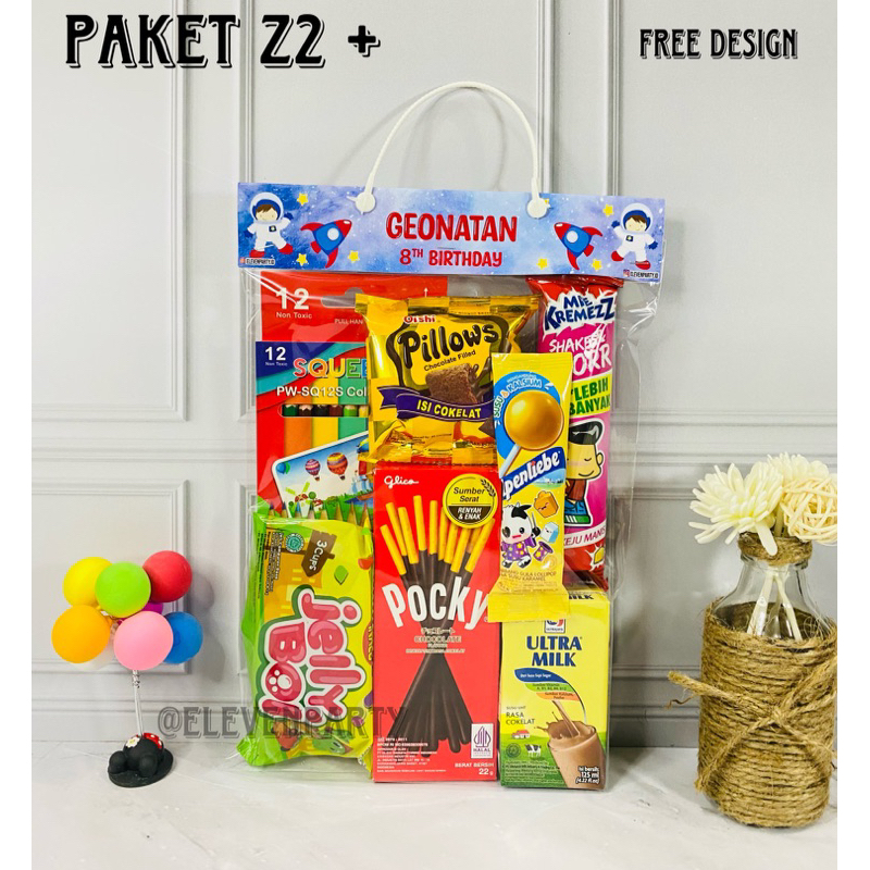 

Paket snack ulang tahun anak Z2 label / goodiebag / hampers / souvenir ulang tahun anak