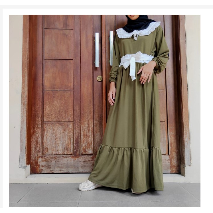 Gamis Remaja Kekinian Korean Style Terbaru Bahan Kaos