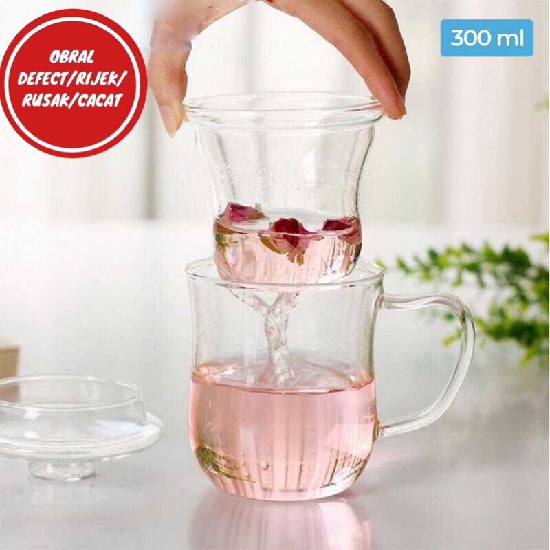 [OBRAL RIJEK] Gelas Kopi Teh 300ml with Infuser Filter - RAL300