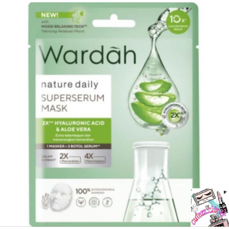 ☃️Cutezz_Ching1☃️Wardah Nature Daily SuperSerum Mask 20 ml - Mask Aloe Vera Menyegarkan