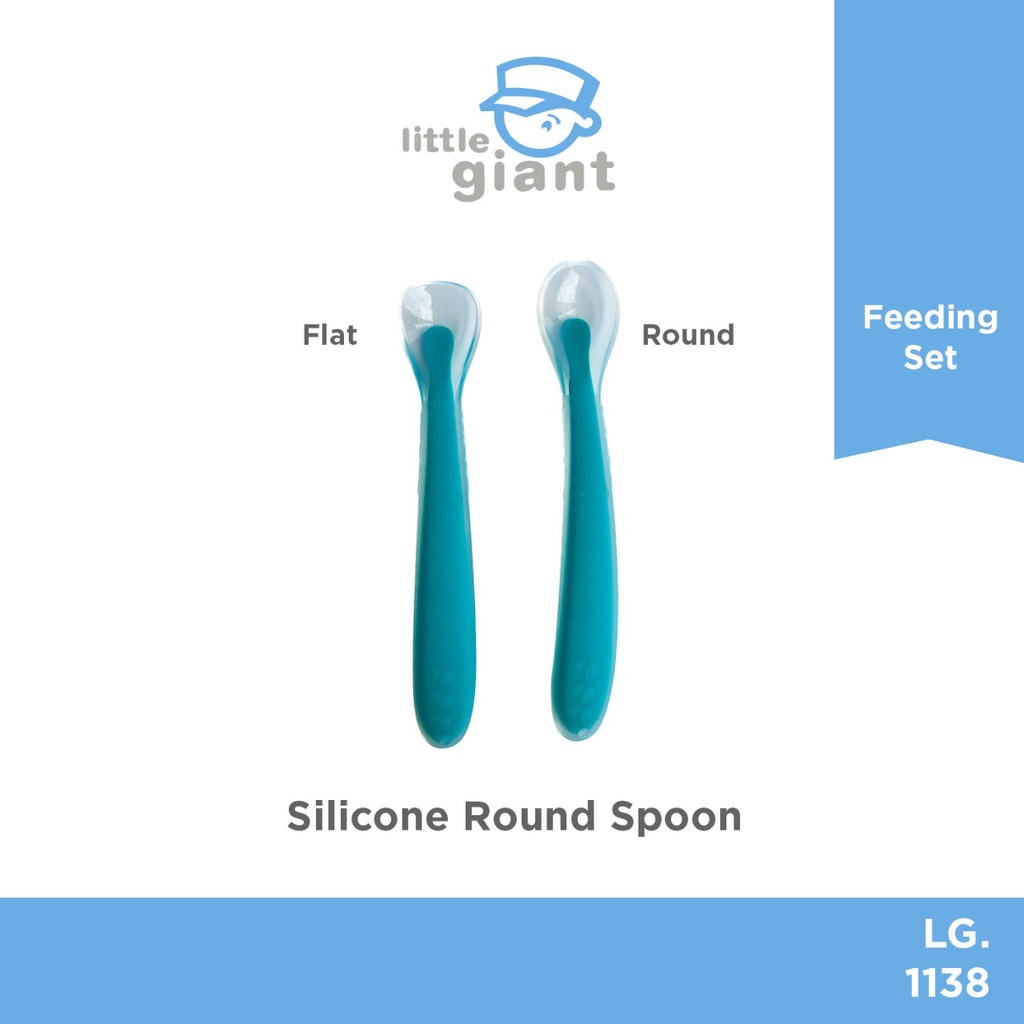 Little Giant LG. 1138 LG. 1139 Flat Spoon / Round Spoon - Sendok Makan bayi Silikon
