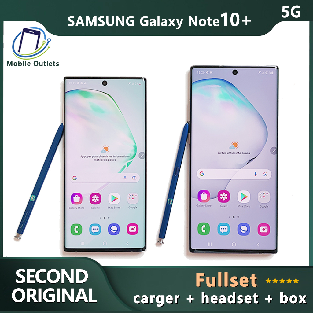 Samsung Galaxy Note10+ Note 10 plus 5G  Handphone second original Mulus 99% seperti baru  no refundb