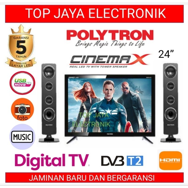 LED TV POLYTRON 24 INCH DIGITAL TV /TV POLYTRON 24 INCH DIGITAL TV CINEMAX BARU BERGARANSI RESMI