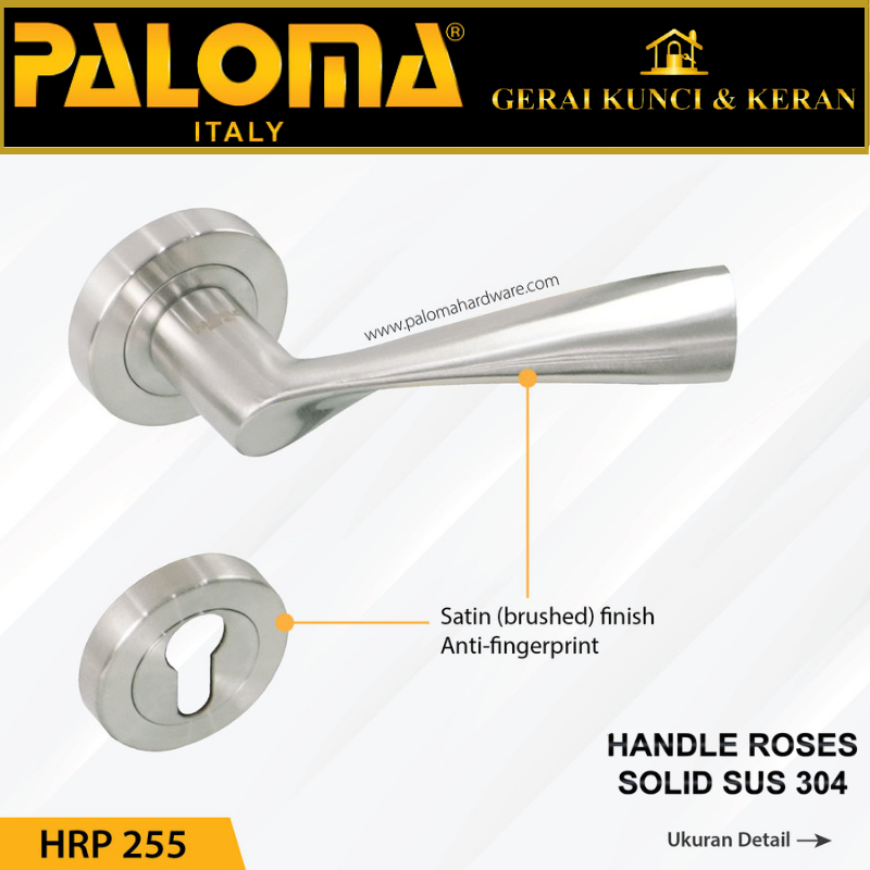 Handle Pintu Roses PALOMA HRP 255 LHS SALVIO STAINLESS STEEL