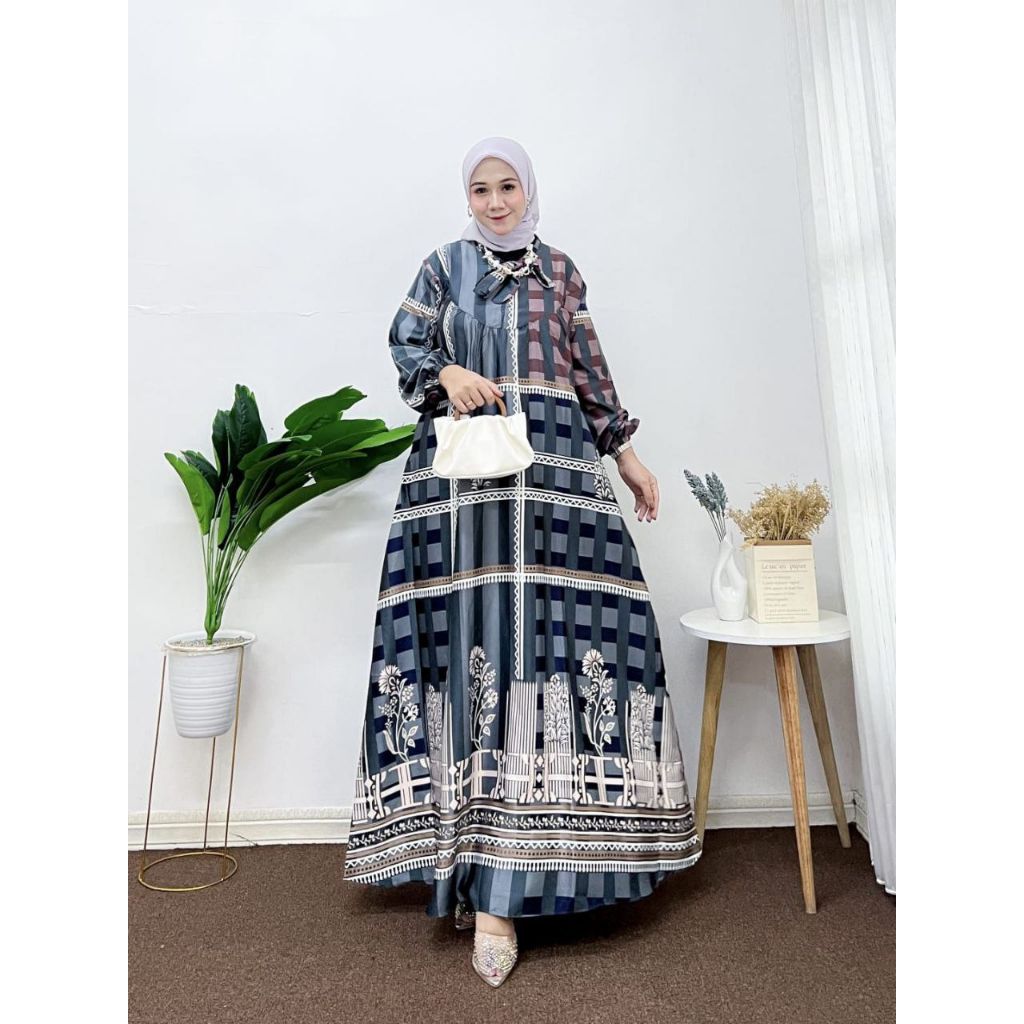 Saroja | Naura Dress Premium Gamis Syar'i Ramadhan | SJ Fashion