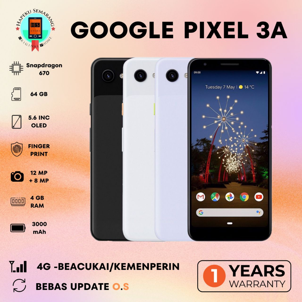 Google Pixel 3A 4/64GB Super Mulus Bergaransi Aman Murah Terjangkau