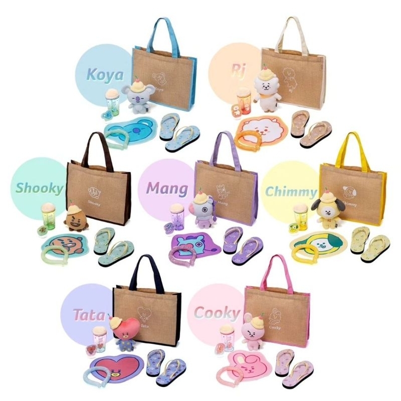 OFFICIAL JAPAN 2023 BT21 SUMMER HAPPY BAG DOLL EDITION