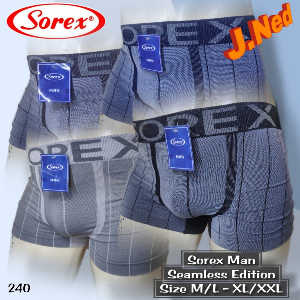 J240D 1 BOX ISI 2 PCS CELANA DALAM PRIA BOXER SOREX SIZE M - XXL