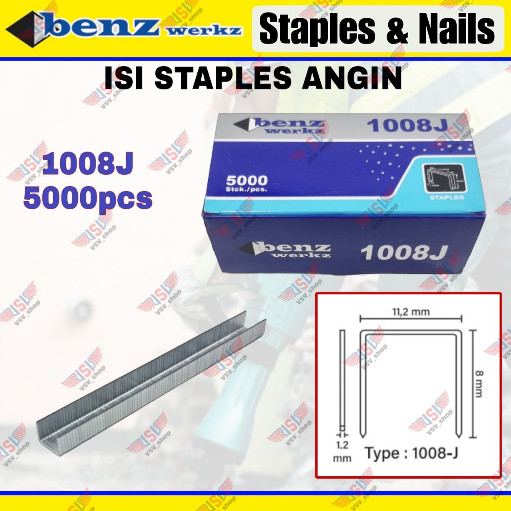 ISI Staples Angin 1008J Air Nailer 1008 J Isi Paku tembak Staples