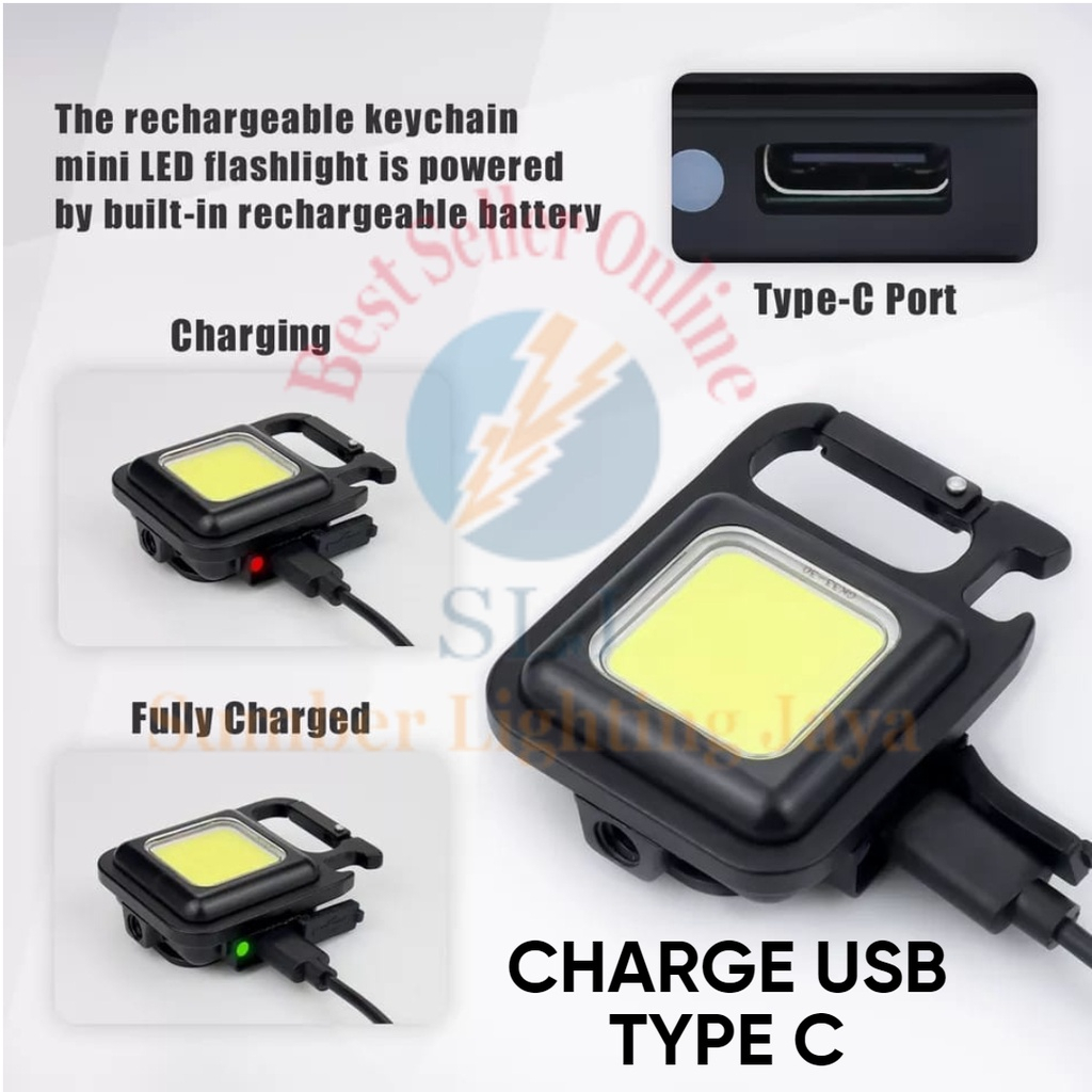 DYNAMIC-Lampu Led Gantungan Kunci Multifungsi / Lampu Camping USB CAS Rechargeable / LED Emergency Outdor / Camping / Memancing