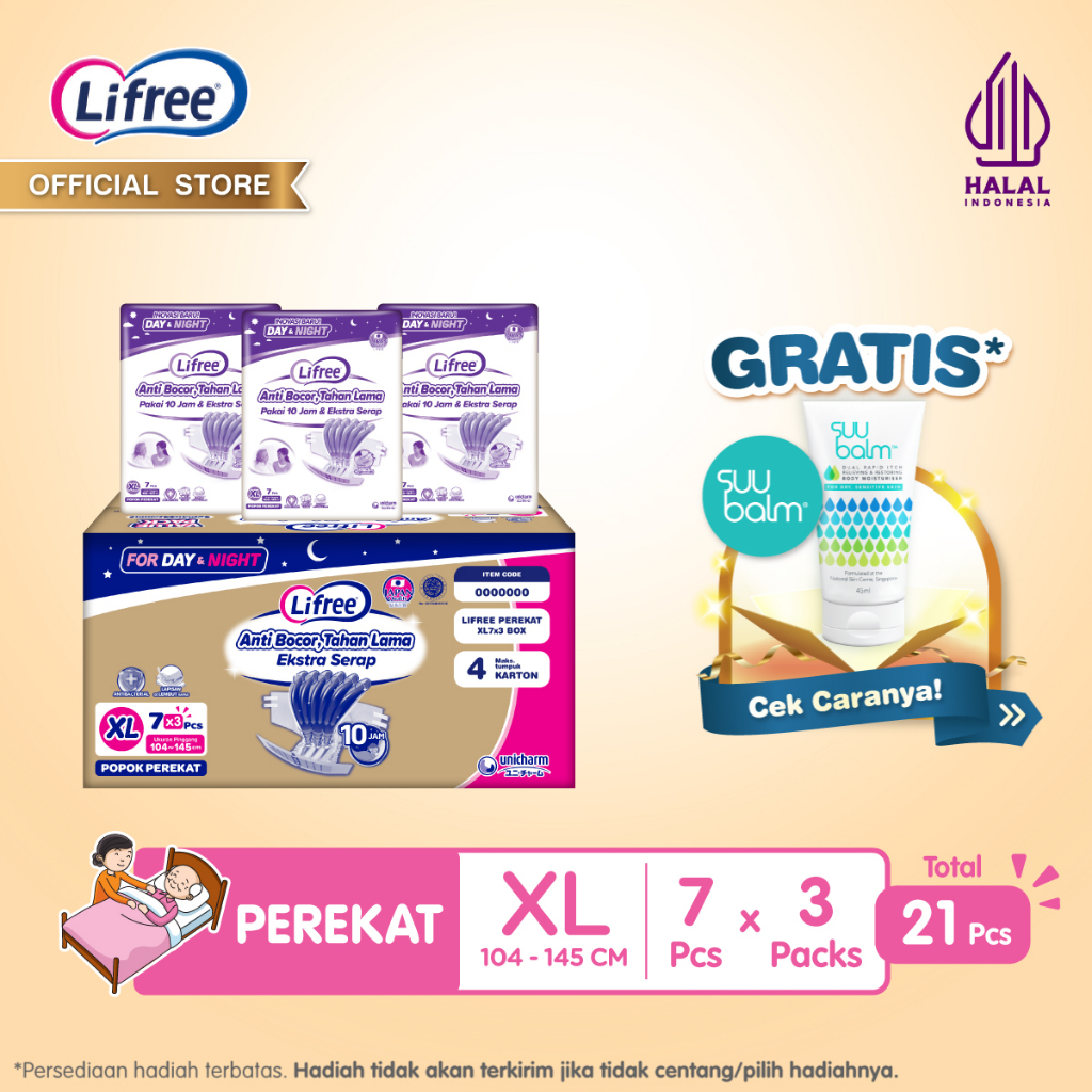 Lifree Popok Dewasa Perekat XL 21 E-Box