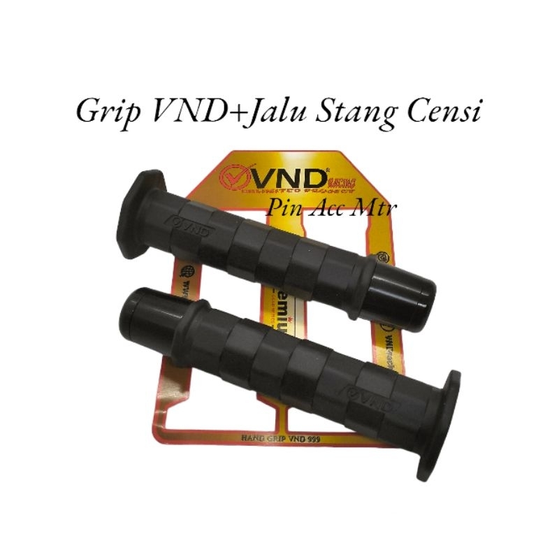 HandGrip VND 999 Premium+Jalu Stang Censi Full Hitam Nmax Old New Vixion Old New Pcx Old New Vario 125 150 160 ADV Ninja R New Ninja R RR R15 V2 V3 V4 GSX R25 CB CBR Dill Universal Motor Honda Yamaha Suzuki Kawasaki Dill