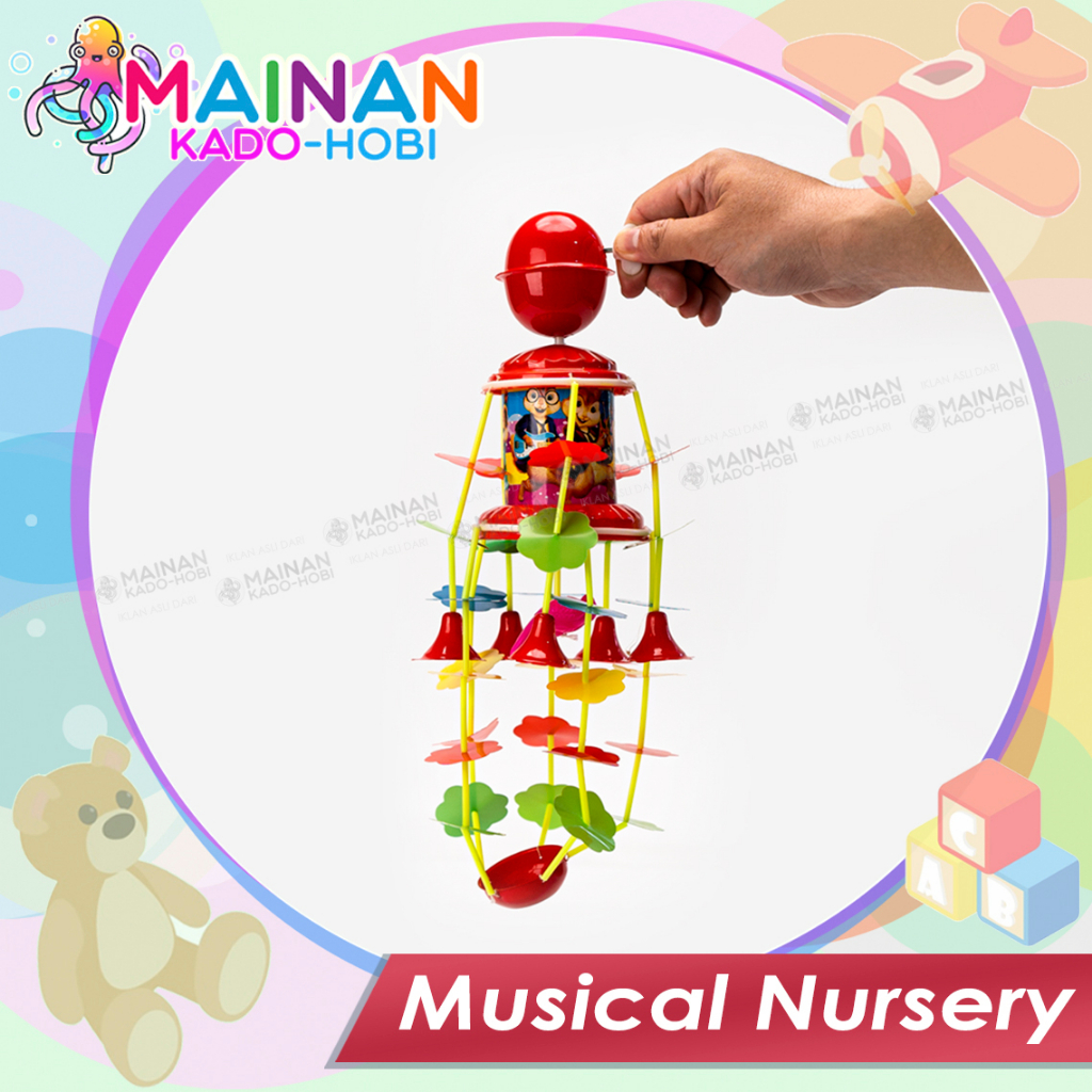 MAINAN EDUKASI ANAK BAYI BABY PUTAR MUSIK KERINCINGAN GANTUNG MUSICAL TOY NURSERY